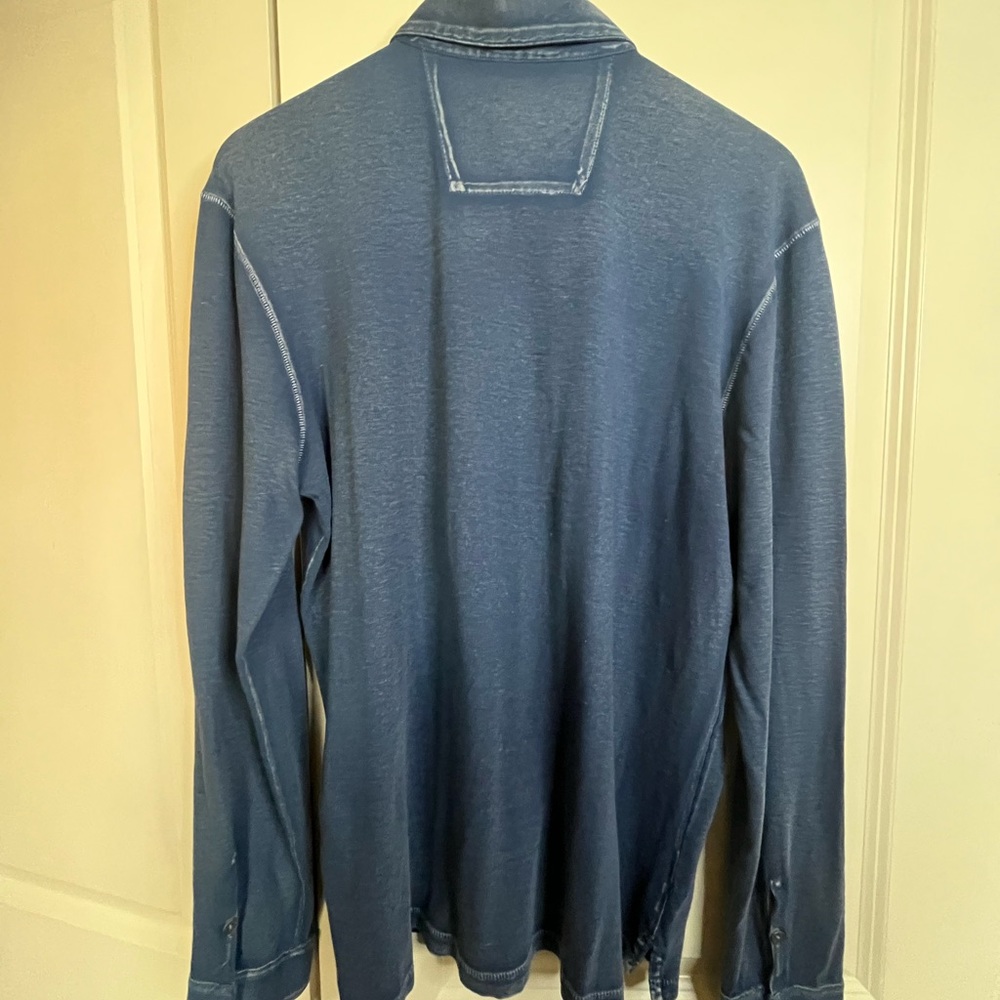 John Varvatos Star USA Polo Shirt Long Sleeve Blue “M” NWT - Picture 4 of 5